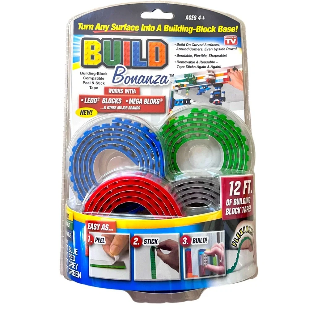 Build Bonanza Flexible Building Block Base, (Blue/Green/Red/Gray) As Seen on TV